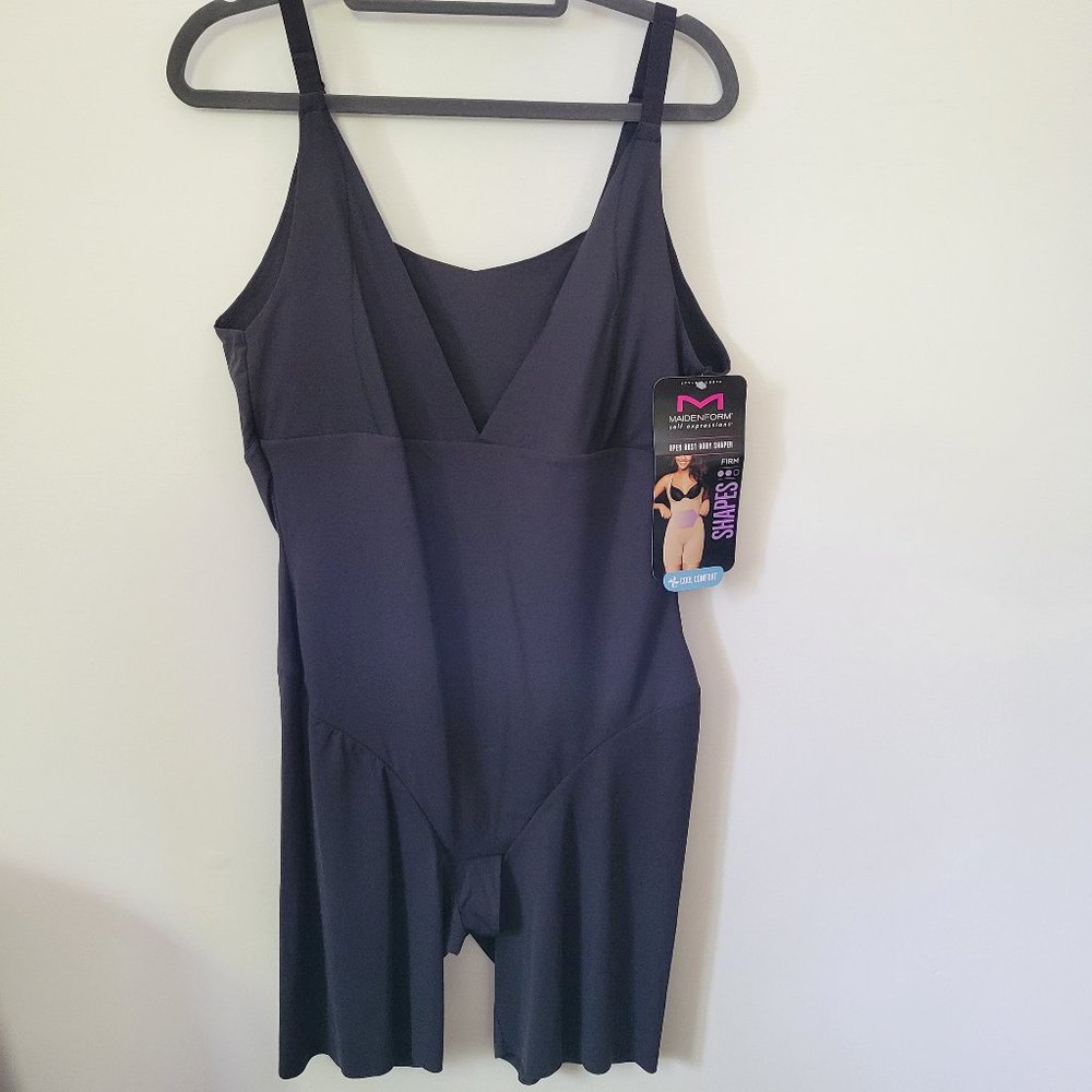 Black Maidenform Open Bust Body Shaper Size 3XL Cool Comfort